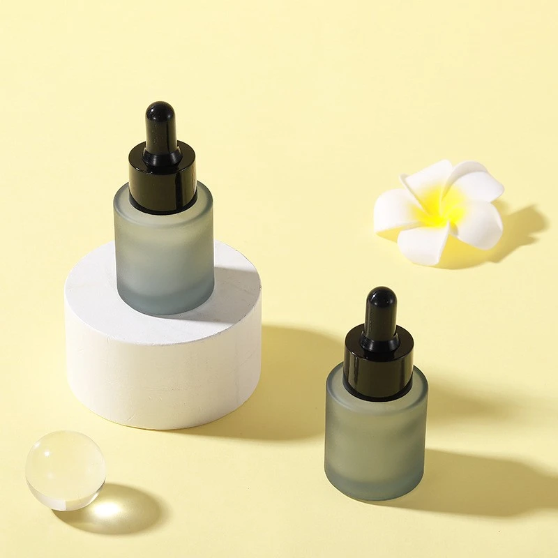 Sunshine Personal Care Frosted Cosmetic Glass Essential Oil Bottle 20ml 30ml 40ml 50ml 60ml 80ml Glass Bottle With Dropper