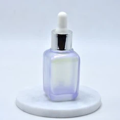 Štvorcová sklenená fľaša na kvapkanie