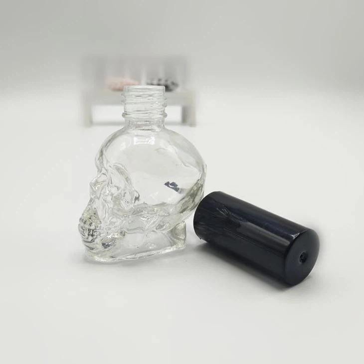 Skull Shape Glass Nail Polish Bottle